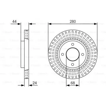 Jeu de 2 disques de frein avant BOSCH 0 986 479 U62