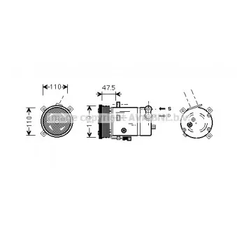 Compresseur, climatisation AVA QUALITY COOLING OLK277
