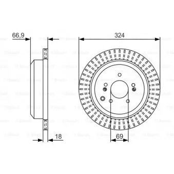 Jeu de 2 disques de frein arrière BOSCH 0 986 479 V10