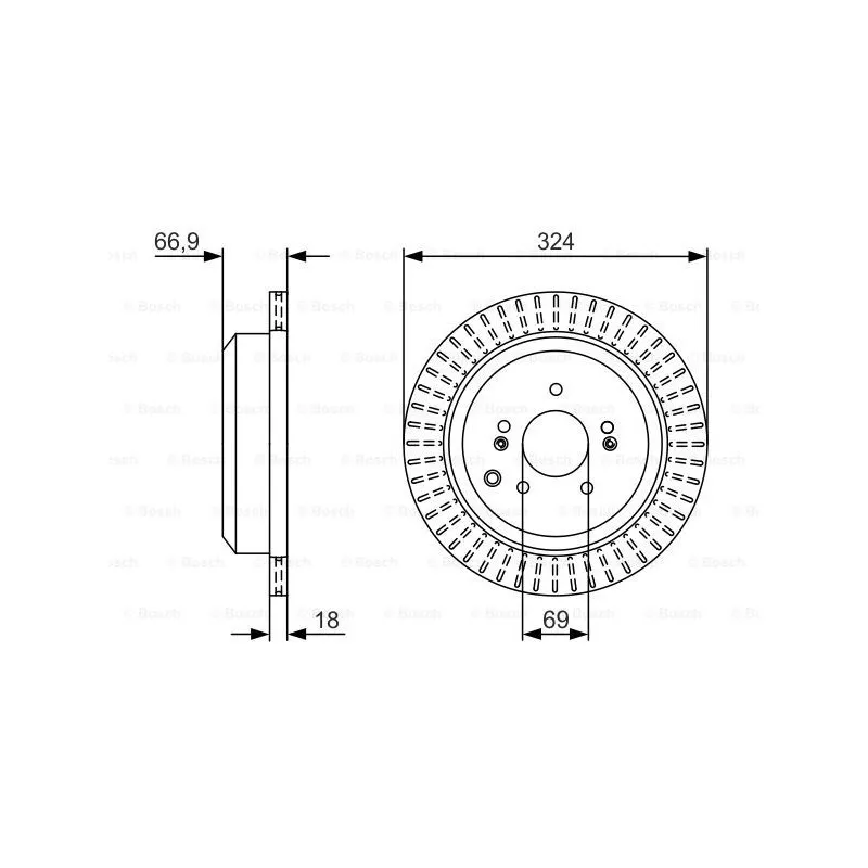 Jeu de 2 disques de frein arrière BOSCH 0 986 479 V10
