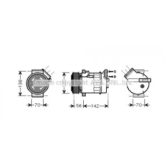 Compresseur, climatisation AVA QUALITY COOLING OLK313