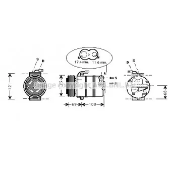 Compresseur, climatisation AVA QUALITY COOLING OLK316