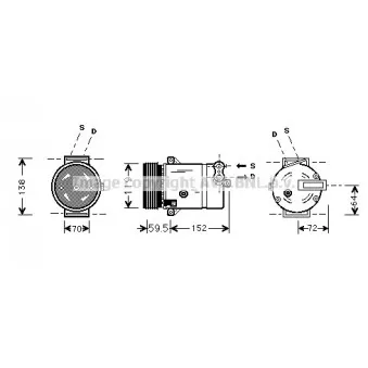Compresseur, climatisation AVA QUALITY COOLING OLK318