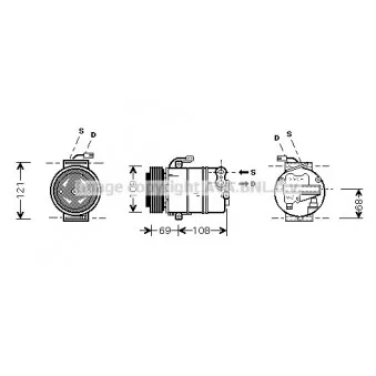 Compresseur, climatisation AVA QUALITY COOLING OLK358