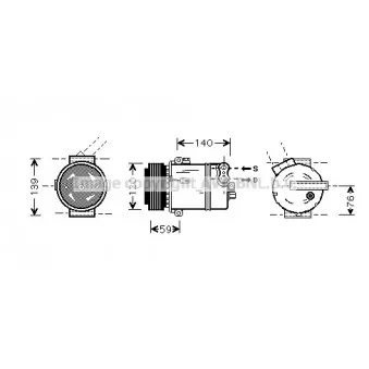 Compresseur, climatisation AVA QUALITY COOLING OLK409