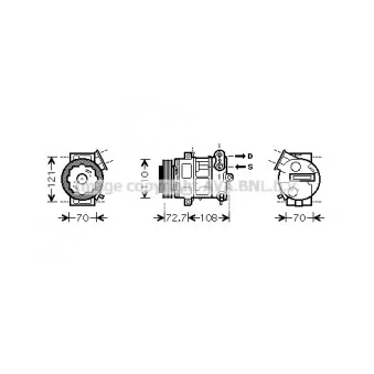 Compresseur, climatisation AVA QUALITY COOLING OLK419