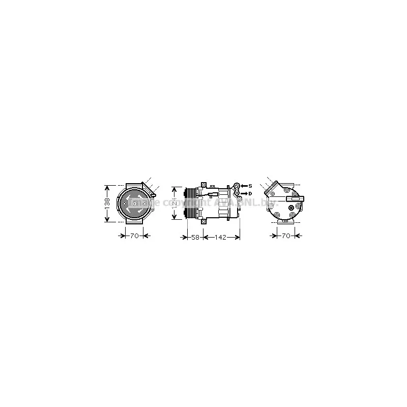 Compresseur, climatisation AVA QUALITY COOLING OLK465