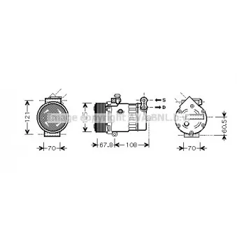 Compresseur, climatisation AVA QUALITY COOLING OLK477
