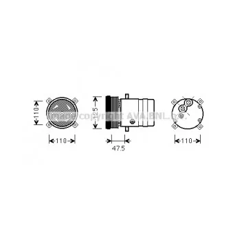 Compresseur, climatisation AVA QUALITY COOLING OLK493