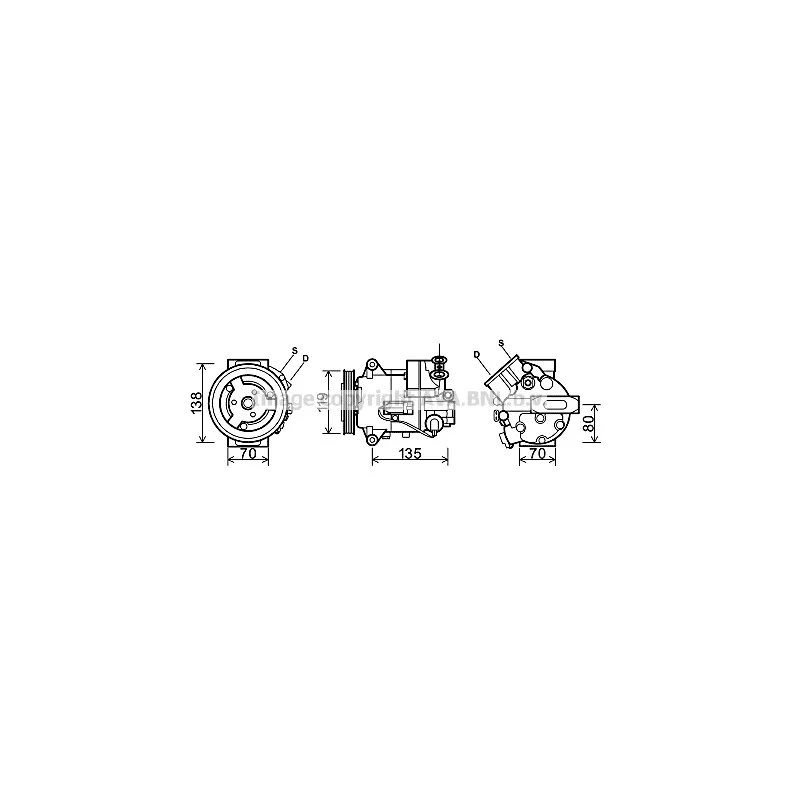 Compresseur, climatisation AVA QUALITY COOLING OLK495