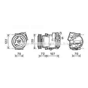 Compresseur, climatisation AVA QUALITY COOLING OLK595