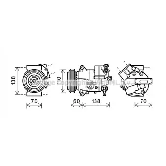 Compresseur, climatisation AVA QUALITY COOLING OLK616