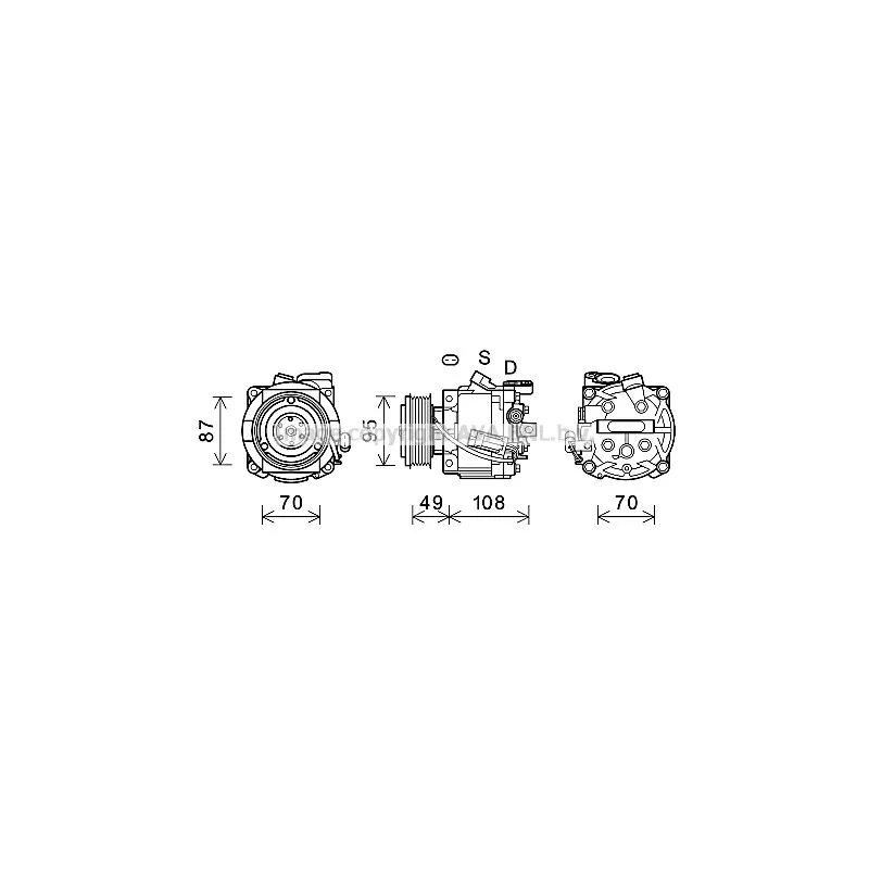 Compresseur, climatisation AVA QUALITY COOLING OLK668