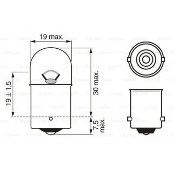 Ampoule, feu stop/feu arrière BOSCH 1 987 302 283
