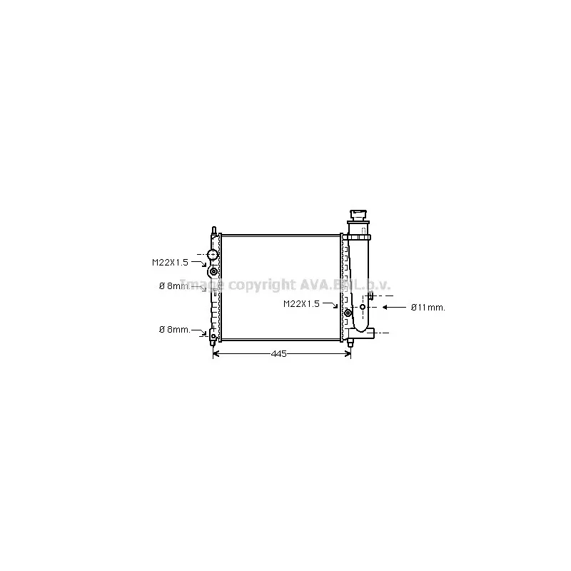 Radiateur, refroidissement du moteur AVA QUALITY COOLING PE2073