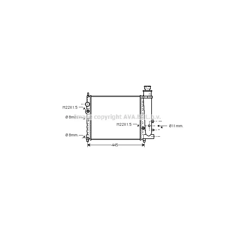 Radiateur, refroidissement du moteur AVA QUALITY COOLING PE2078