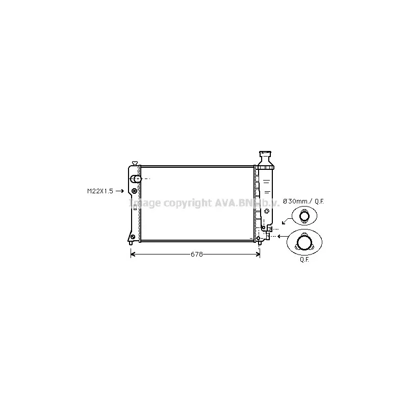 Radiateur, refroidissement du moteur AVA QUALITY COOLING PE2121
