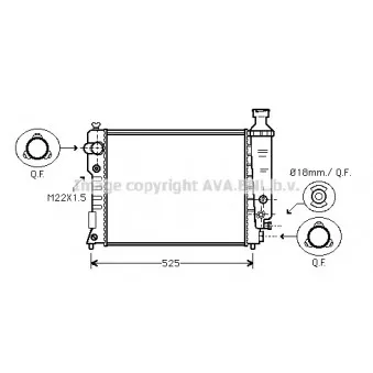 Radiateur, refroidissement du moteur AVA QUALITY COOLING PE2124