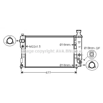 Radiateur, refroidissement du moteur AVA QUALITY COOLING PE2126