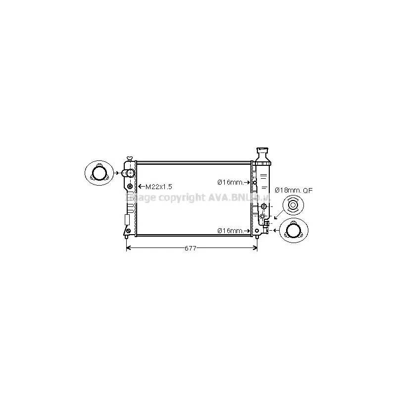 Radiateur, refroidissement du moteur AVA QUALITY COOLING PE2126