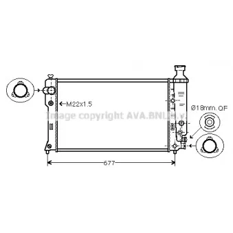 Radiateur, refroidissement du moteur AVA QUALITY COOLING PE2132
