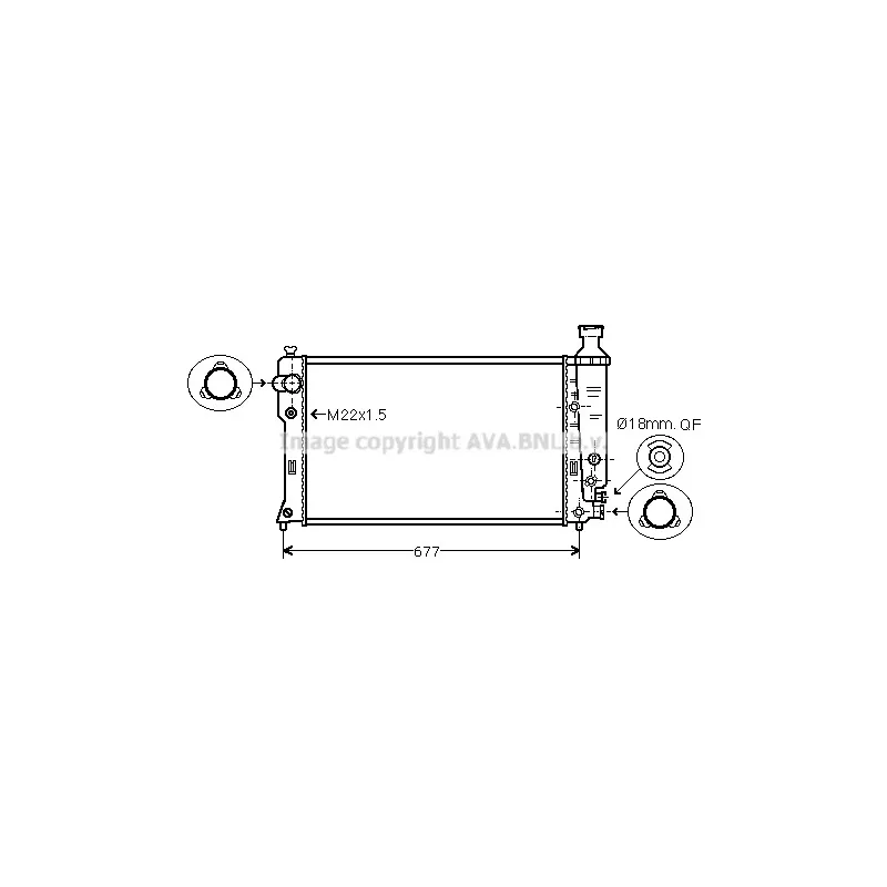 Radiateur, refroidissement du moteur AVA QUALITY COOLING PE2132
