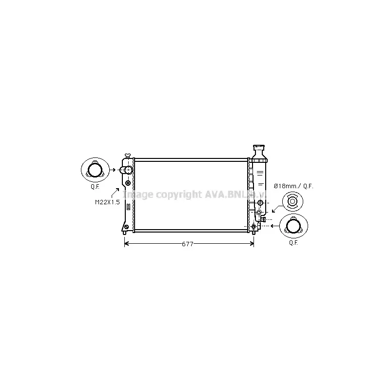 Radiateur, refroidissement du moteur AVA QUALITY COOLING PE2135