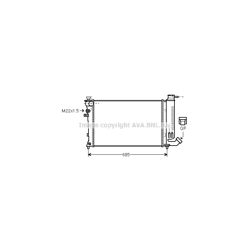 Radiateur, refroidissement du moteur AVA QUALITY COOLING PE2141