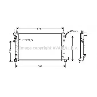 Radiateur, refroidissement du moteur AVA QUALITY COOLING PE2149