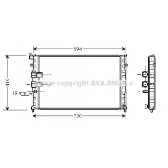 Radiateur, refroidissement du moteur AVA QUALITY COOLING PE2178