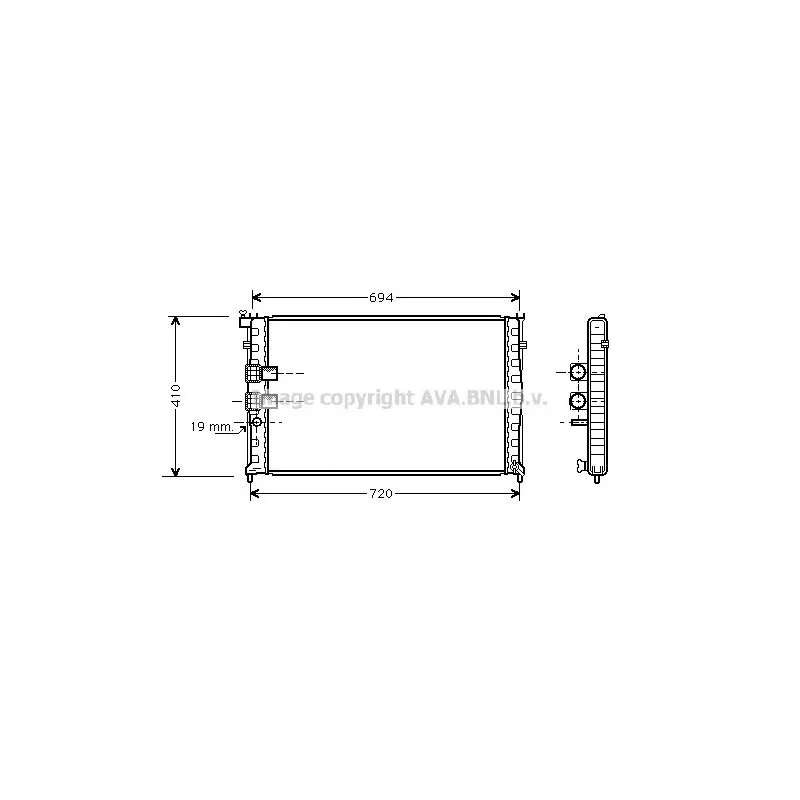 Radiateur, refroidissement du moteur AVA QUALITY COOLING PE2178
