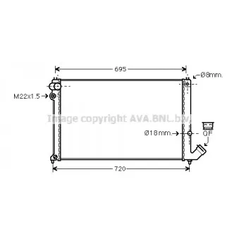 Radiateur, refroidissement du moteur AVA QUALITY COOLING PE2179