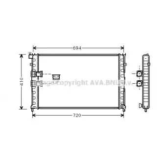 Radiateur, refroidissement du moteur AVA QUALITY COOLING PE2185
