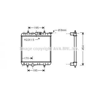 Radiateur, refroidissement du moteur AVA QUALITY COOLING PE2188