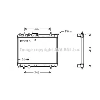 Radiateur, refroidissement du moteur AVA QUALITY COOLING PE2189