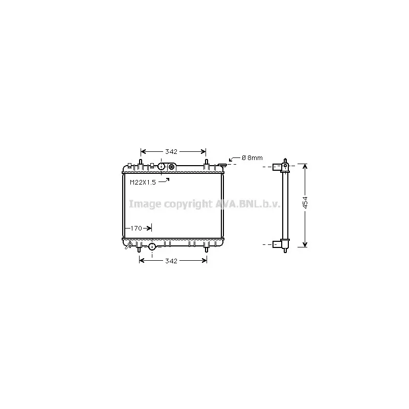 Radiateur, refroidissement du moteur AVA QUALITY COOLING PE2189