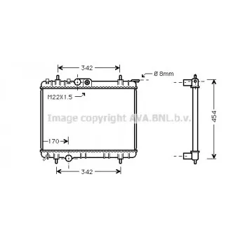 Radiateur, refroidissement du moteur AVA QUALITY COOLING PE2190