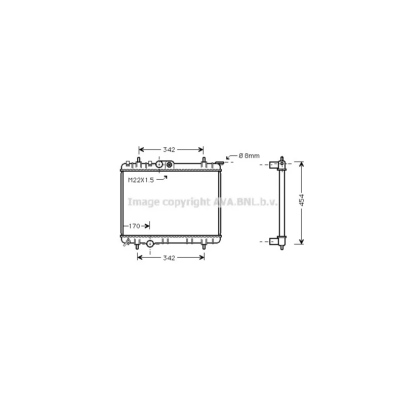 Radiateur, refroidissement du moteur AVA QUALITY COOLING PE2190