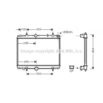 Radiateur, refroidissement du moteur AVA QUALITY COOLING PE2198