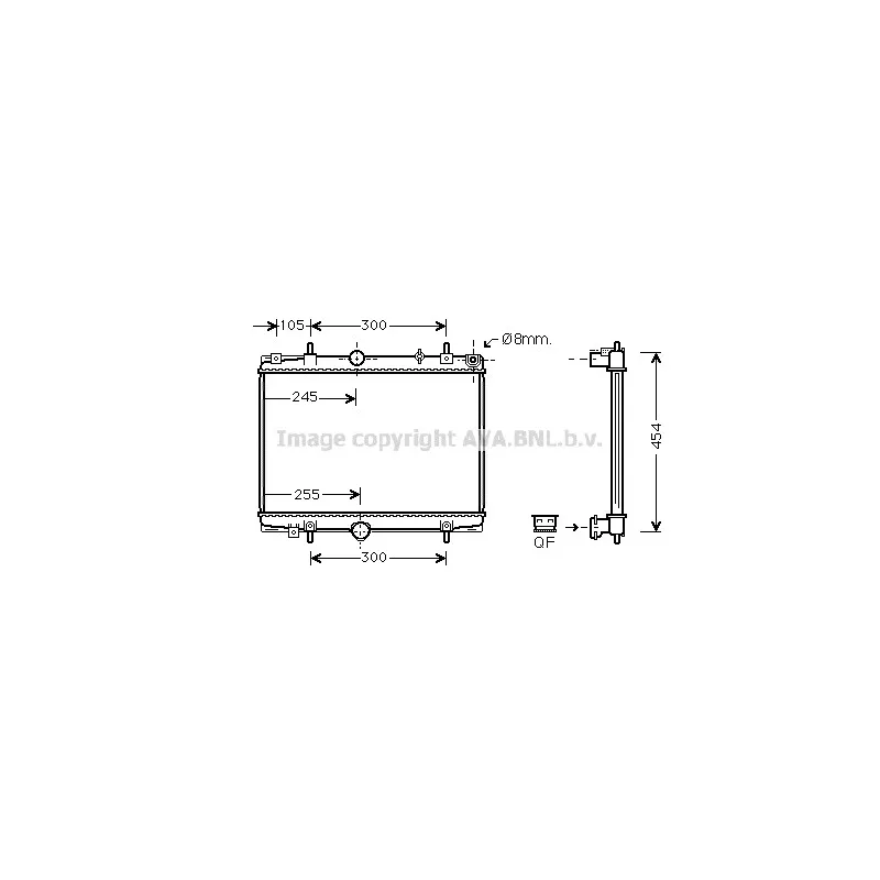 Radiateur, refroidissement du moteur AVA QUALITY COOLING PE2198
