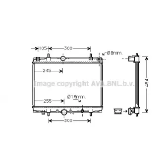 Radiateur, refroidissement du moteur AVA QUALITY COOLING PE2200
