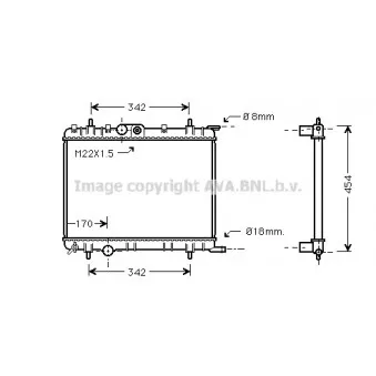 Radiateur, refroidissement du moteur AVA QUALITY COOLING PE2203