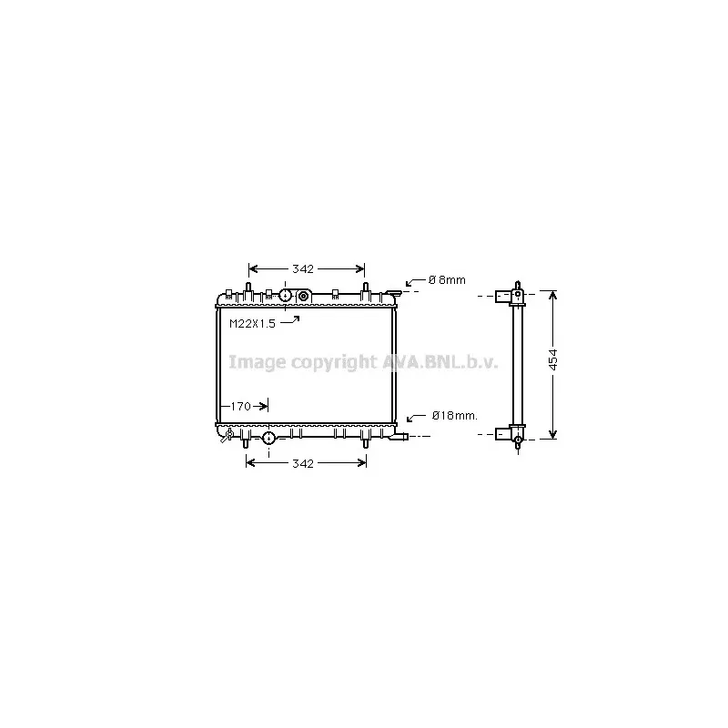 Radiateur, refroidissement du moteur AVA QUALITY COOLING PE2203