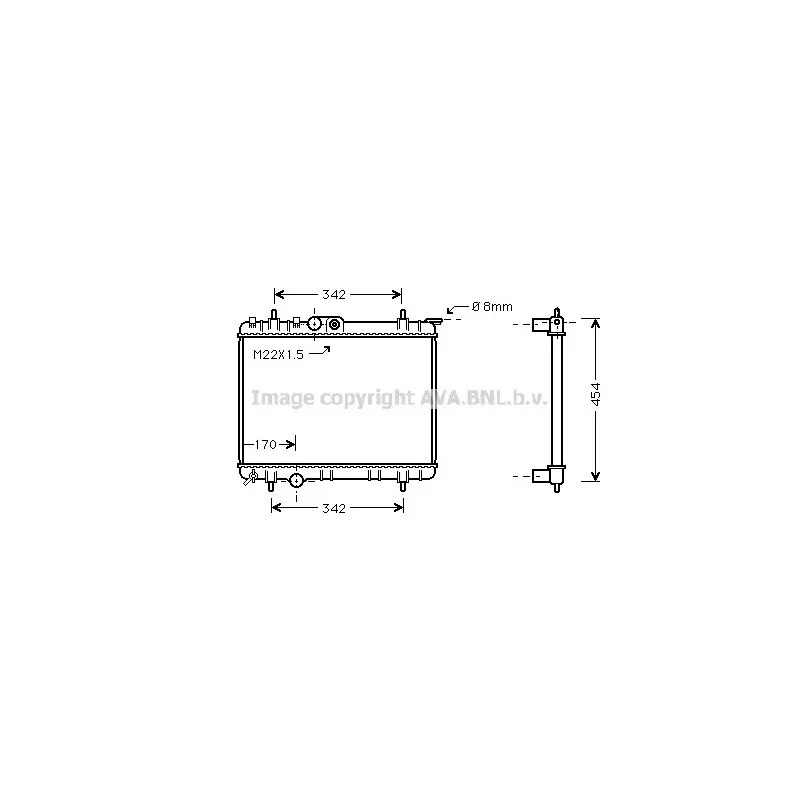 Radiateur, refroidissement du moteur AVA QUALITY COOLING PE2205