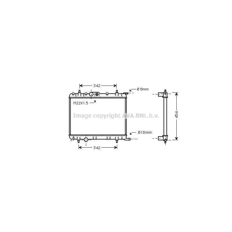Radiateur, refroidissement du moteur AVA QUALITY COOLING PE2206