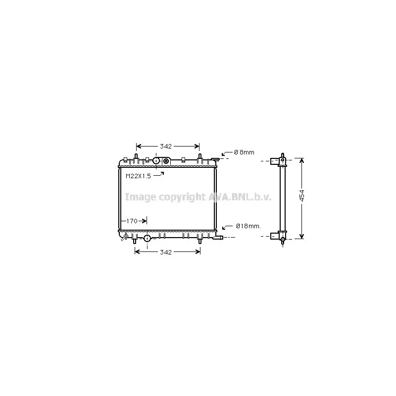 Radiateur, refroidissement du moteur AVA QUALITY COOLING PE2207