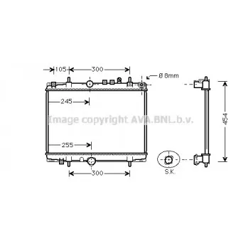 Radiateur, refroidissement du moteur AVA QUALITY COOLING PE2208