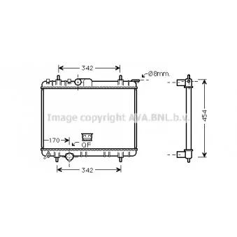 Radiateur, refroidissement du moteur AVA QUALITY COOLING PE2210