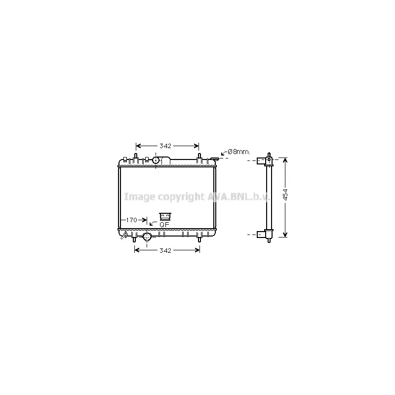 Radiateur, refroidissement du moteur AVA QUALITY COOLING PE2210