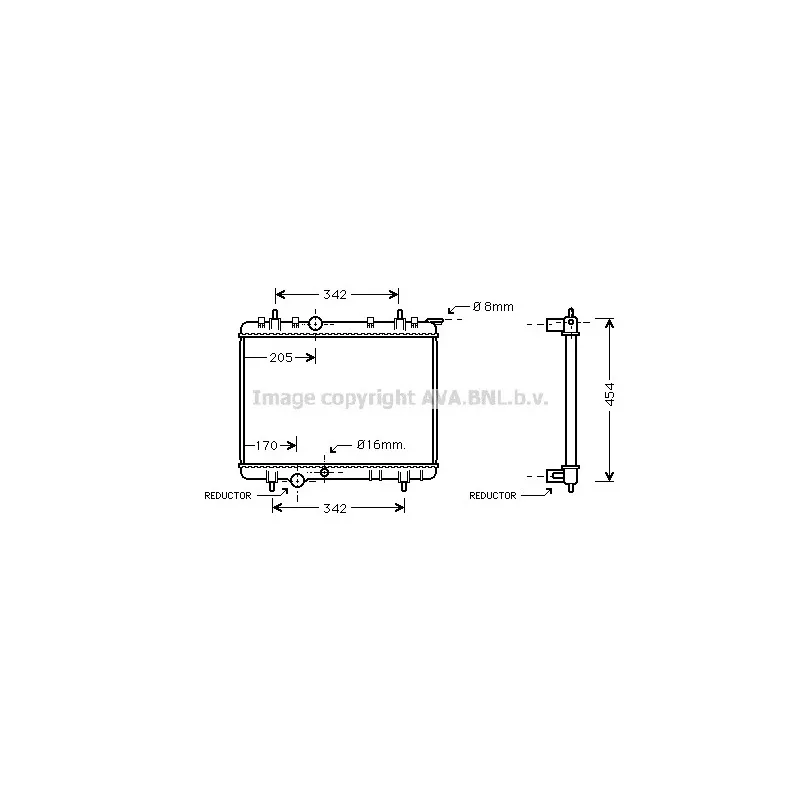 Radiateur, refroidissement du moteur AVA QUALITY COOLING PE2219
